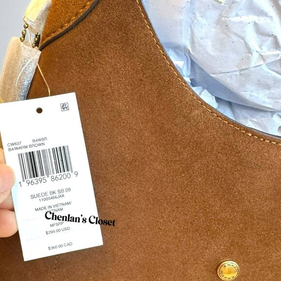 Coach Suede Brooklyn Shoulder Bag 28 - Picture 12 of 12